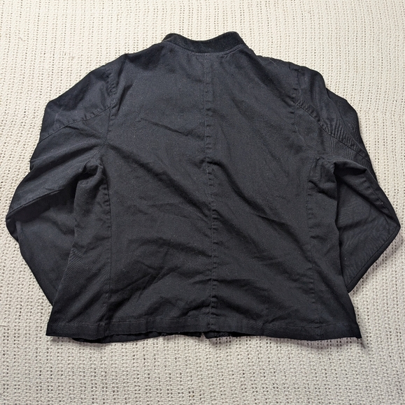 VTG Goth Kar-a-Van Embroidered Beaded Button Up Shirt LS Black Women's Large - Picture 2 of 8